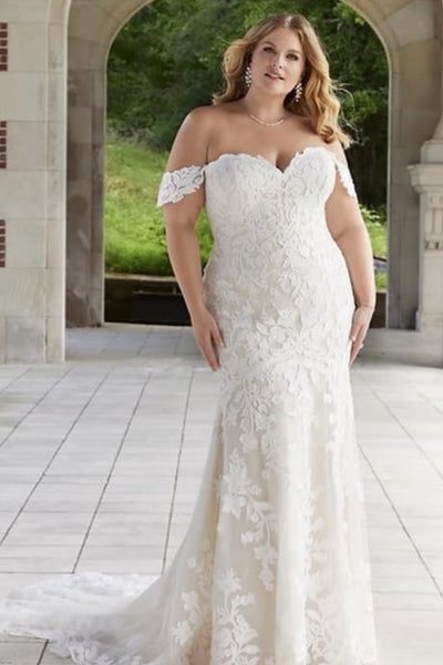 Off the Shoulder Mermaid Champagne Lace Long Prom Dresses, Mermaid Champagne Formal Dresses, Champagne Lace Evening Dresses WT1750