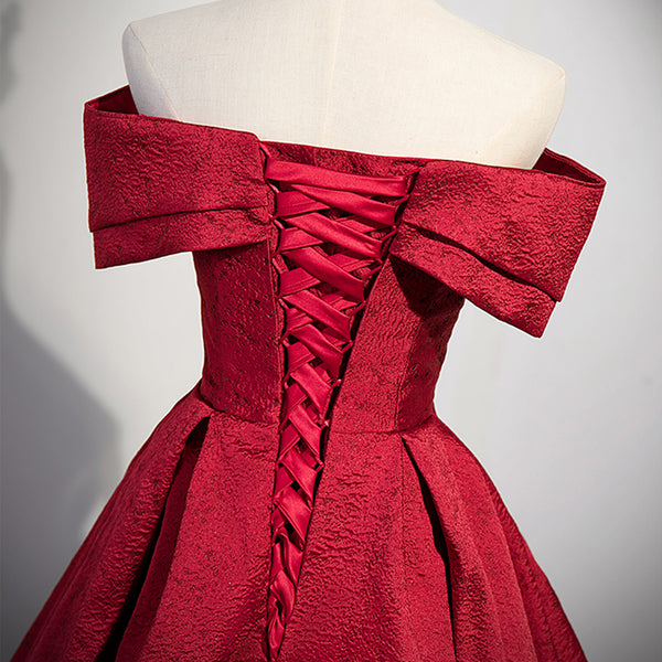 Red Off the Shoulder Prom Dresses Long, Off Shoulder Red Formal Graduation Evening Dresses WT1233