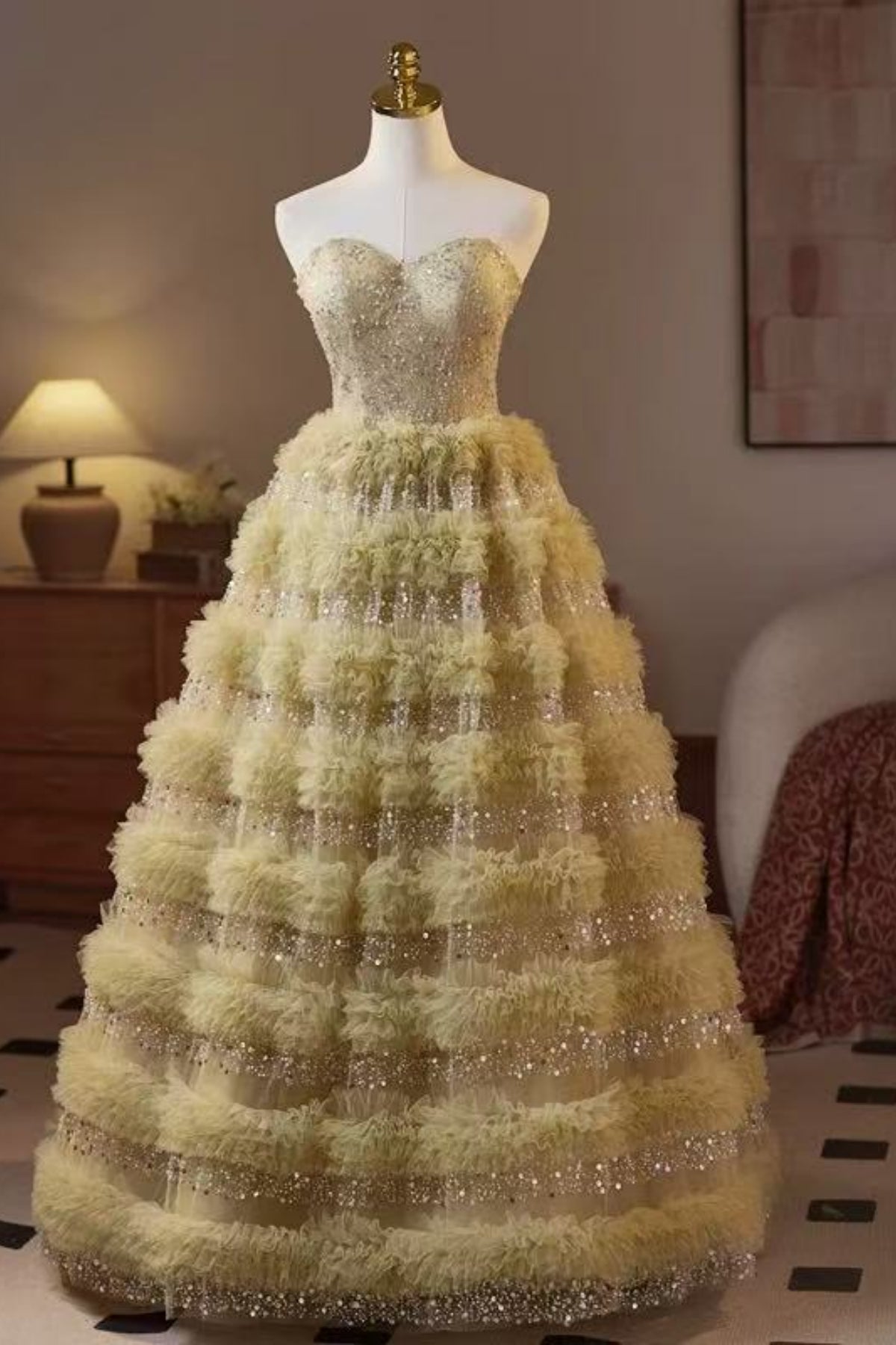 Sweetheart Neck Strapless Beaded Sage Long Prom Dresses, Sage Formal Evening Dresses, Beaded Ball Gown