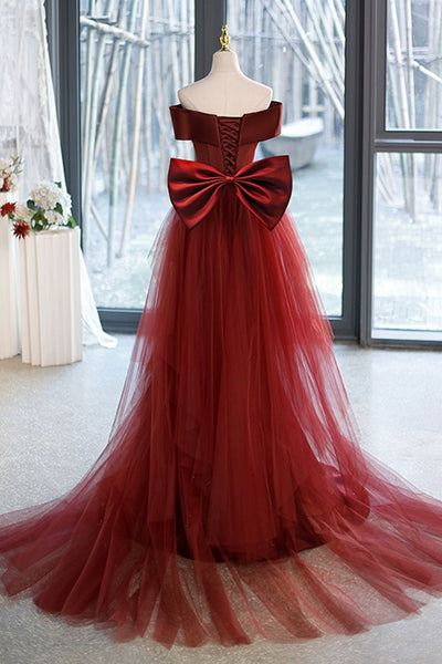 Burgundy Mermaid Off the Shoulder Prom Dresses Long, Mermaid Burgundy Formal Dresses, Wine Red Evening Dresses WT1224