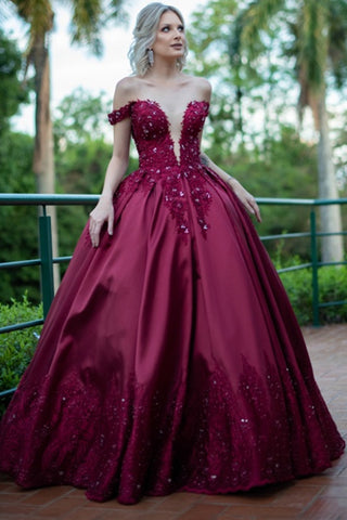 Off the Shoulder Burgundy Lace Long Prom Dresses, Off Shoulder Burgundy Formal Dresses, Burgundy Lace Evening Dresses