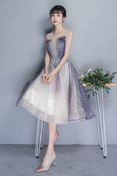 Shiny Round Neck Short Prom Homecoming Dresses, Fashion Sequins Formal Graduation Evening Dresses WT1009