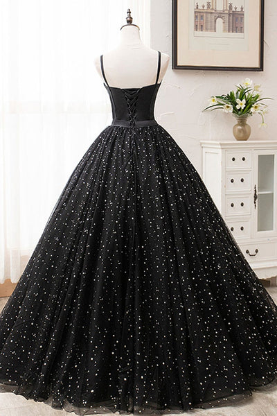 Shiny Sequins Sweetheart Neck Black Long Prom Dresses, Open Back Black Formal Dresses, Black Evening Dresses