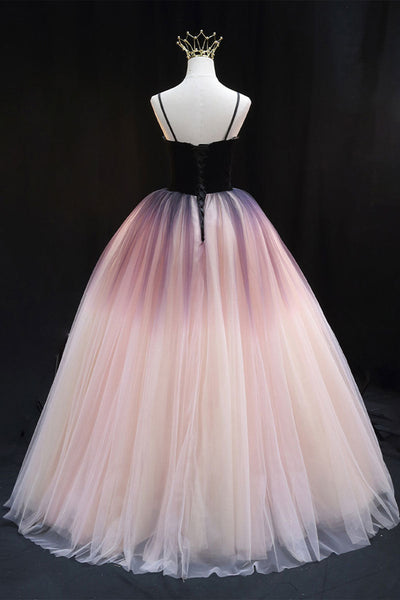 Sweetheart Neck Ombre Tulle Long Prom Dresses, Ombre Ball Gown, Ombre Formal Evening Dresses WT1046